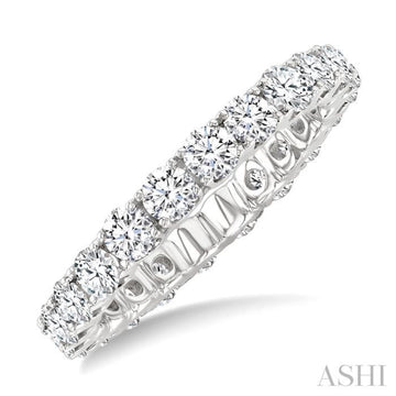 2 Ctw Round Cut Diamond Eternity Wedding Band in 14K White Gold